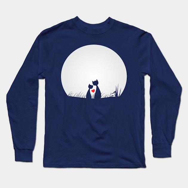 Cats in Love Long Sleeve T-Shirt by CeeGunn